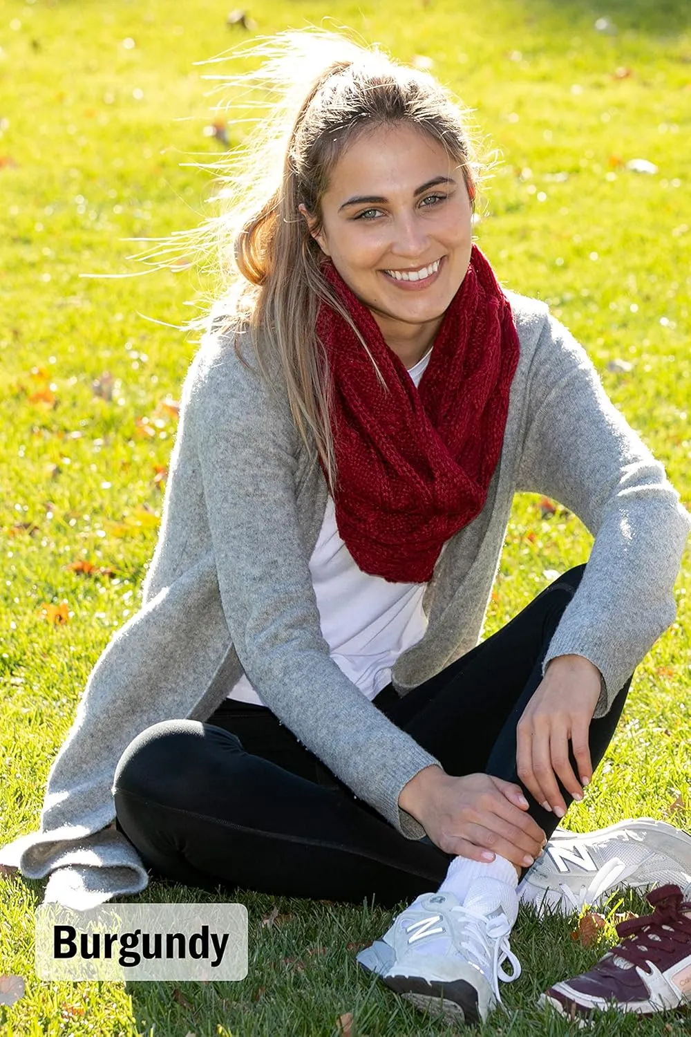 Funky Junque Infinity Scarf Women Winter Cable Knit Circle Wrap - Mother's Day Gift