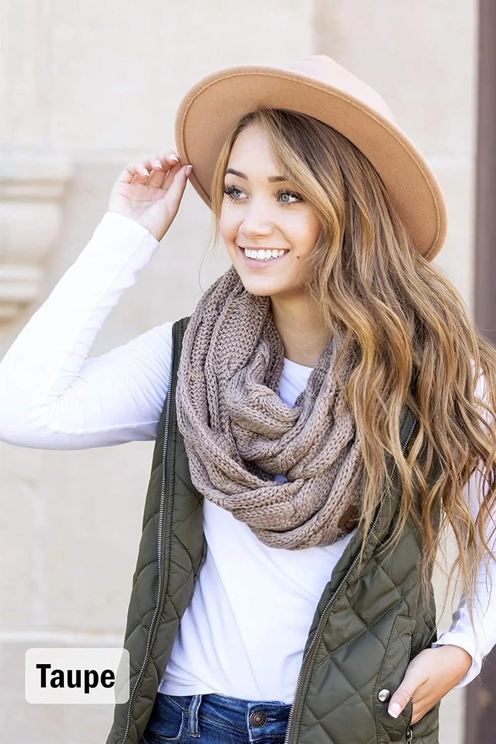 Funky Junque Infinity Scarf Women Winter Cable Knit Circle Wrap - Mother's Day Gift