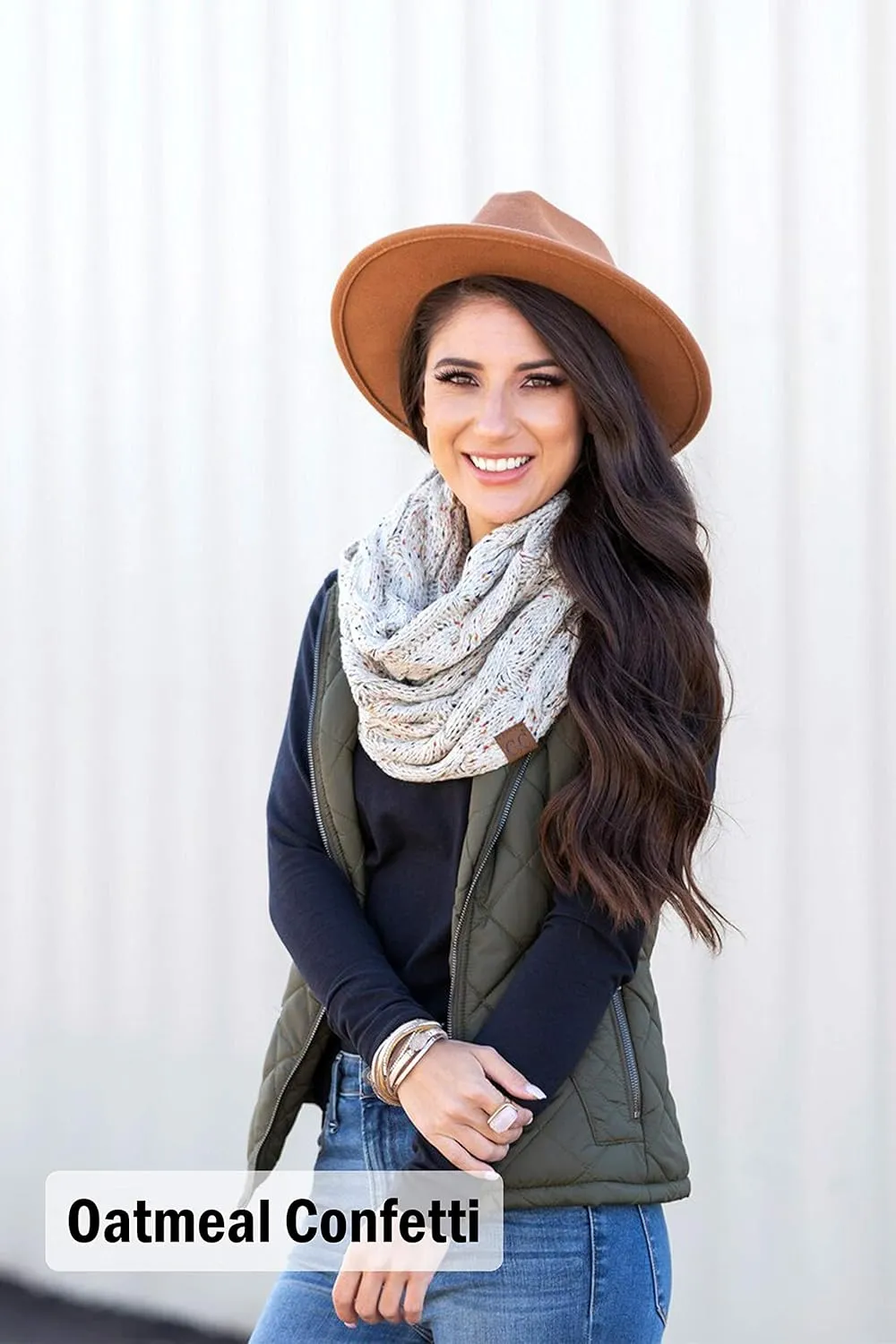 Funky Junque Infinity Scarf Women Winter Cable Knit Circle Wrap - Mother's Day Gift