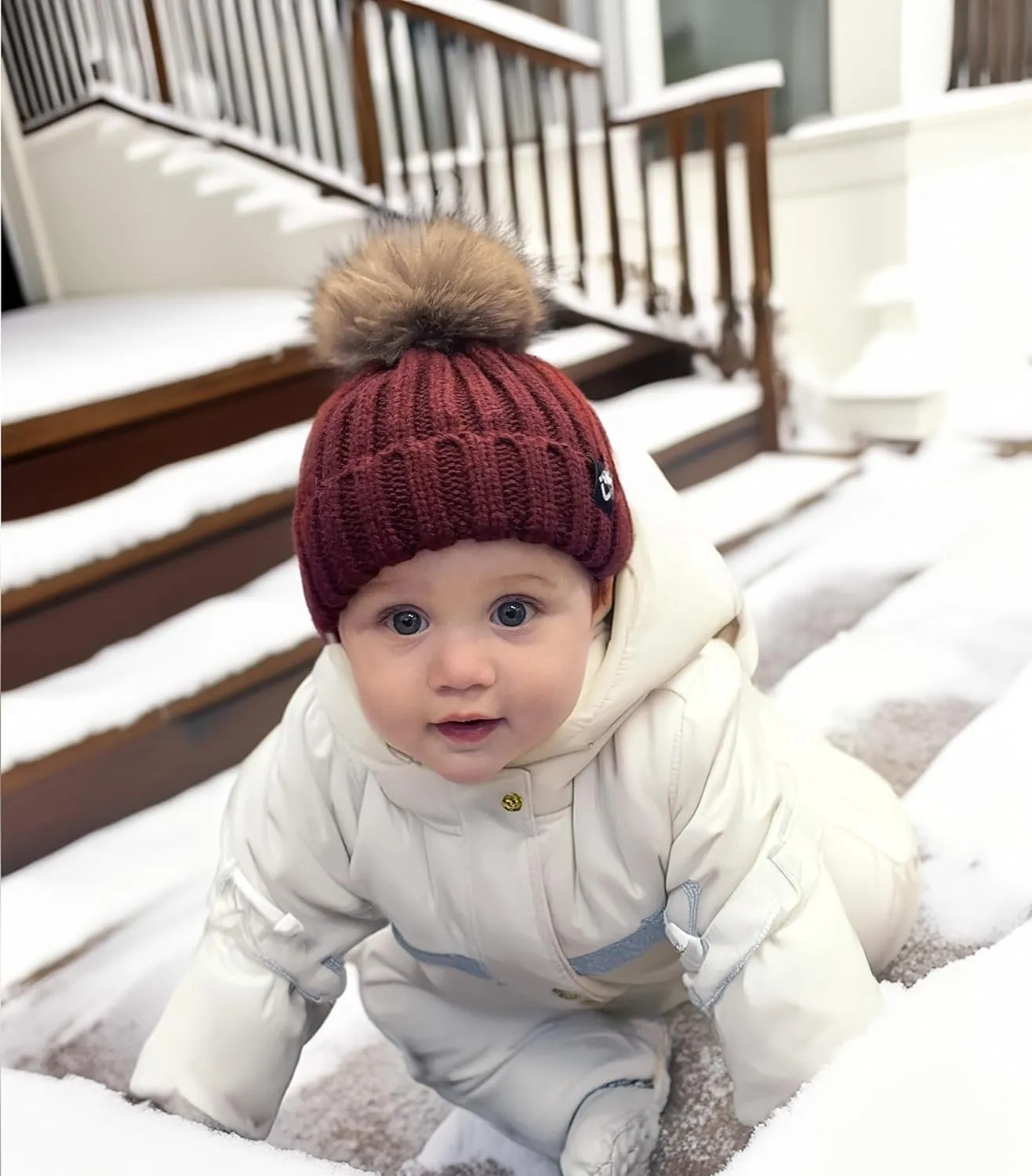 Funky Junque Newborn Cozy Knit Beanie Hat with Removable Pom - Baby Winter Essential - Solid Colors, Value Packs