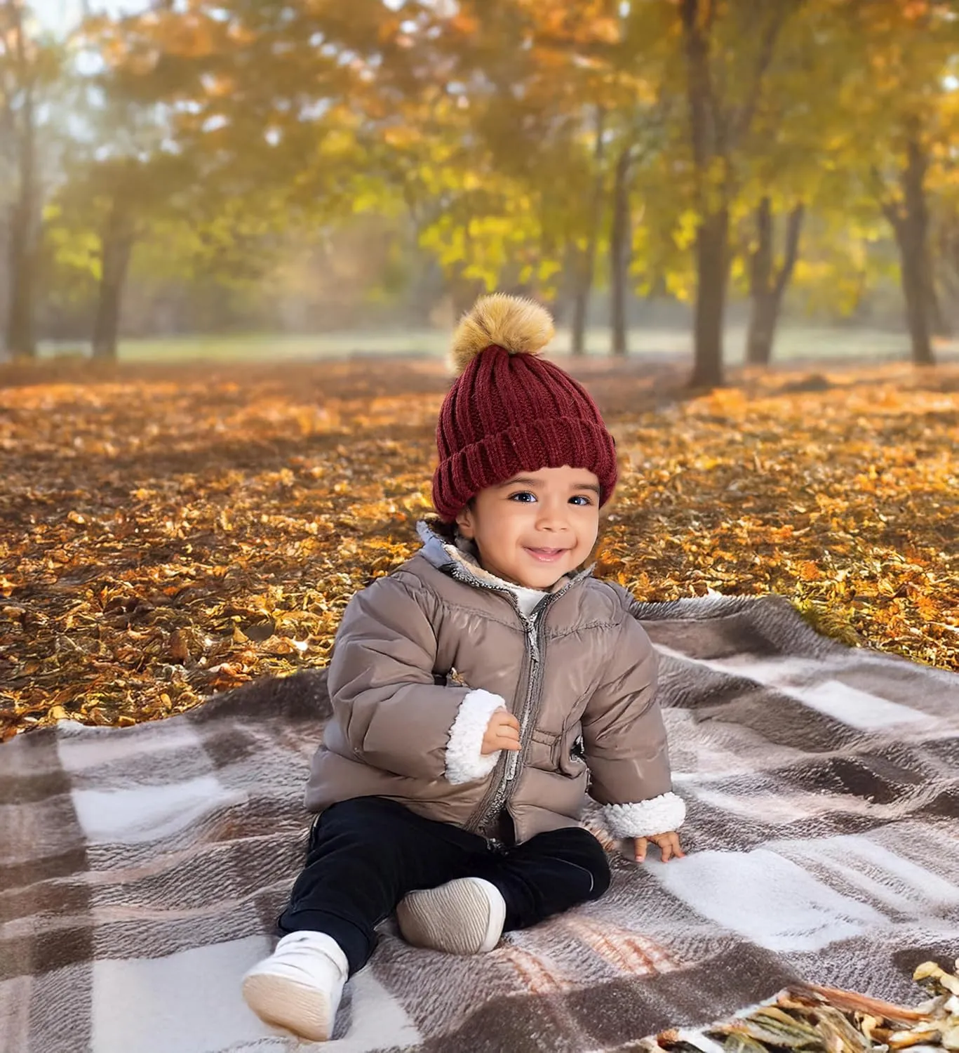 Funky Junque Newborn Cozy Knit Beanie Hat with Removable Pom - Baby Winter Essential - Solid Colors, Value Packs