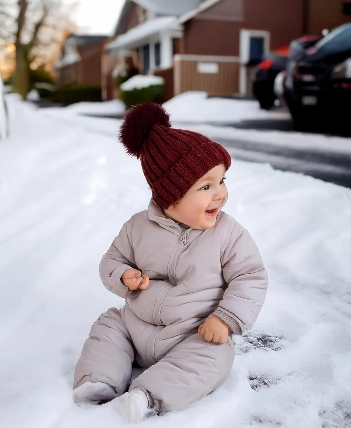 Funky Junque Newborn Cozy Knit Beanie Hat with Removable Pom - Baby Winter Essential - Solid Colors, Value Packs