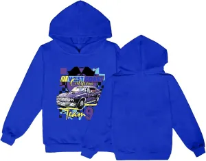 Girls Boys Hoodies Car Pattern Sweatshirt Kids Casual Pullover Sweater Long Sleeve Tops Shirts Winter Fall Outfit