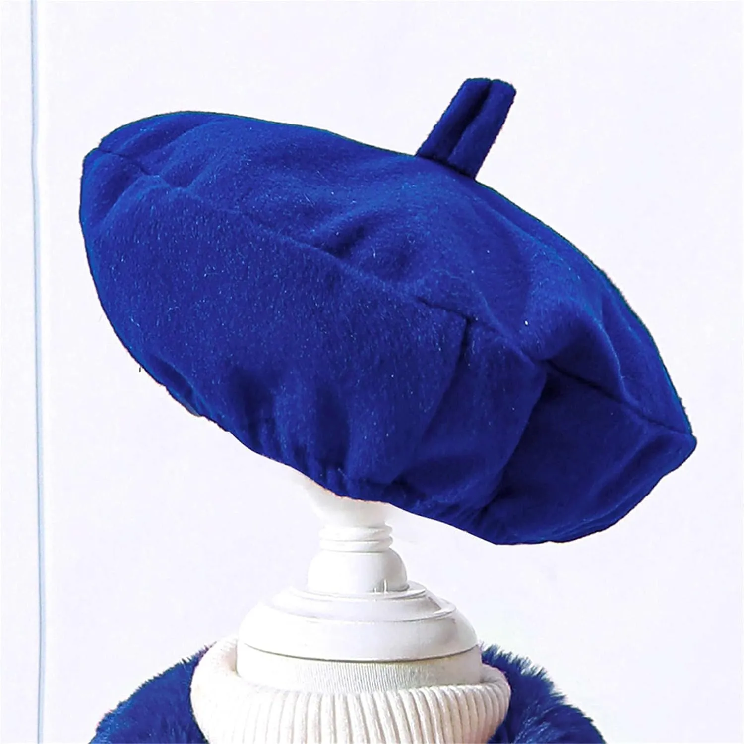 Girls Christmas Woolen Jacket & Beret Solid Fleece Lined Long Sleeve Long Coat Outerwear & Hat Sets Fall WInter