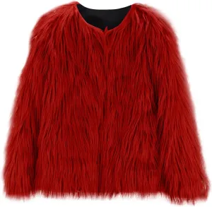 Girls Faux Fu Jacket Furry Coat Kids Dress Coat Elegant Princess Coat Trendy Fu Cardigan Toddler Girls Winter Us