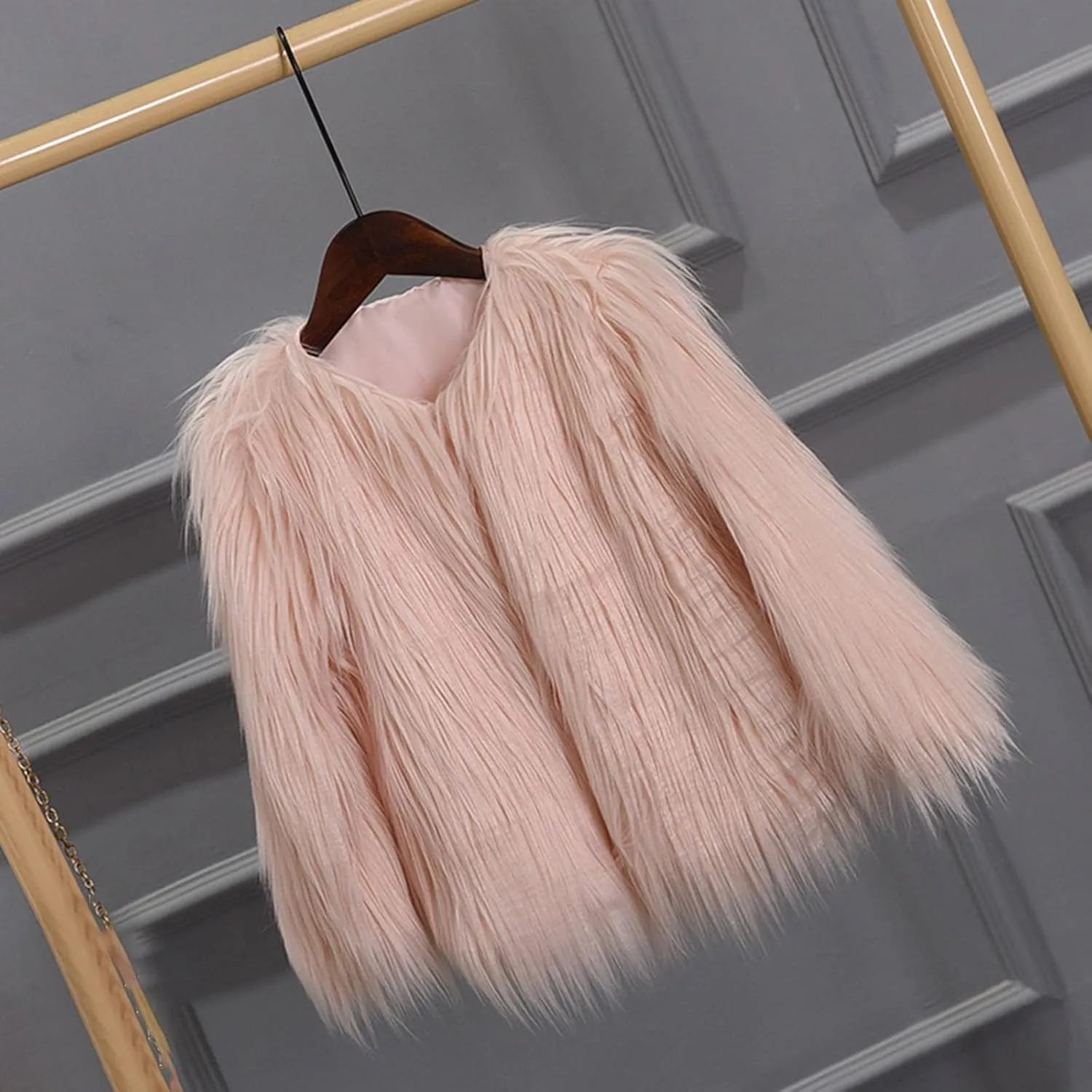 Girls Faux Fu Jacket Furry Coat Kids Dress Coat Elegant Princess Coat Trendy Fu Cardigan Toddler Girls Winter Us