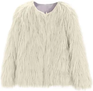 Girls Faux Fu Jacket Furry Coat Kids Dress Coat Elegant Princess Coat Trendy Fu Cardigan Toddler Girls Winter Us