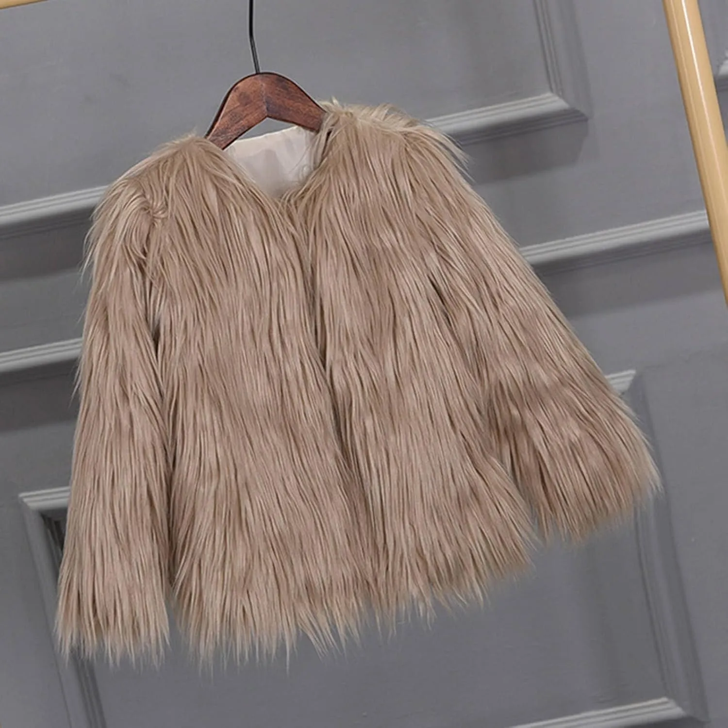 Girls Faux Fu Jacket Furry Coat Kids Dress Coat Elegant Princess Coat Trendy Fu Cardigan Toddler Girls Winter Us