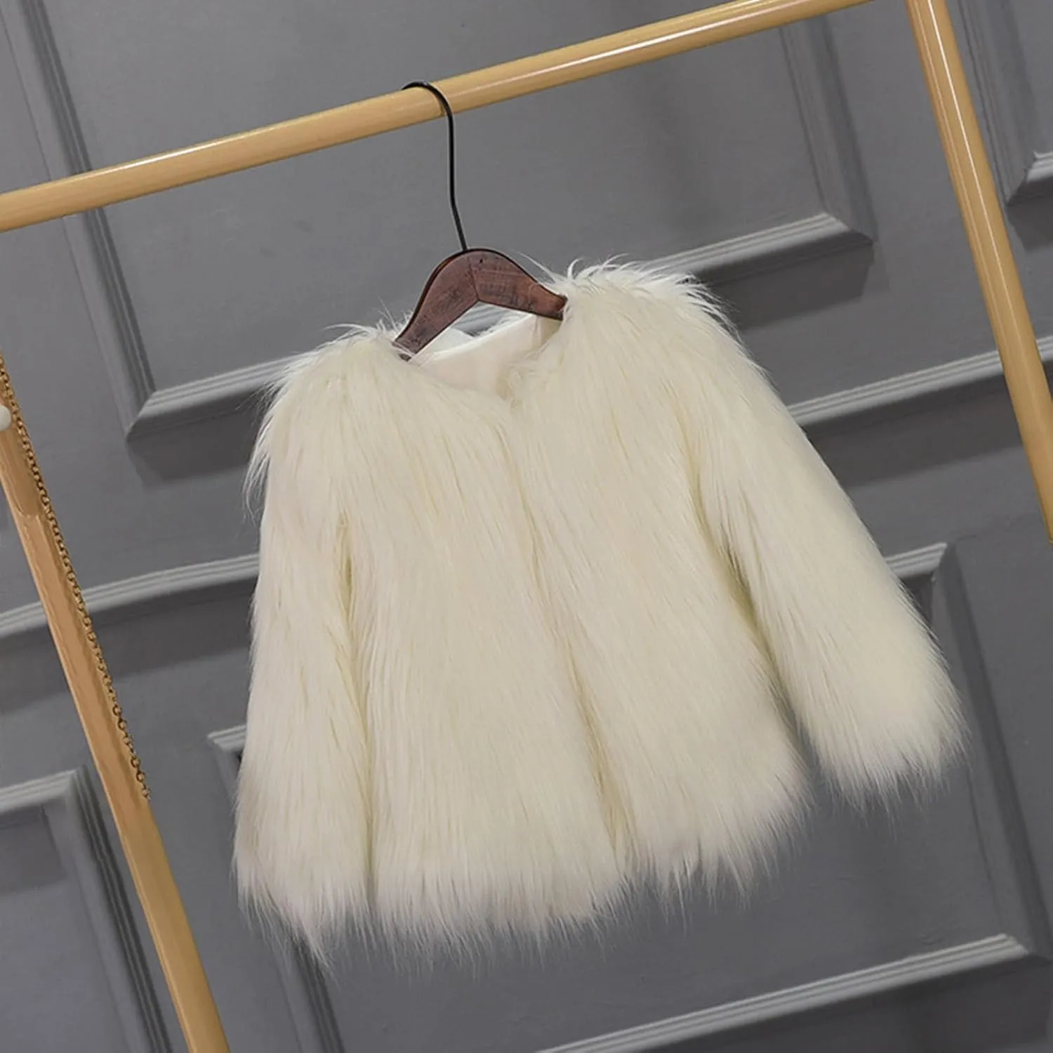 Girls Faux Fu Jacket Furry Coat Kids Dress Coat Elegant Princess Coat Trendy Fu Cardigan Toddler Girls Winter Us