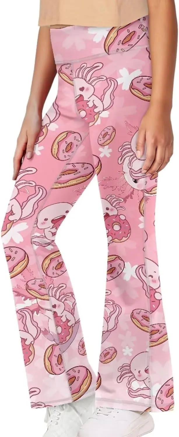 Girl's Flare Leggings High Waisted Bootcut Yoga Pants Kids Dance Bell Bottoms Pants Stretchy Sweatpants