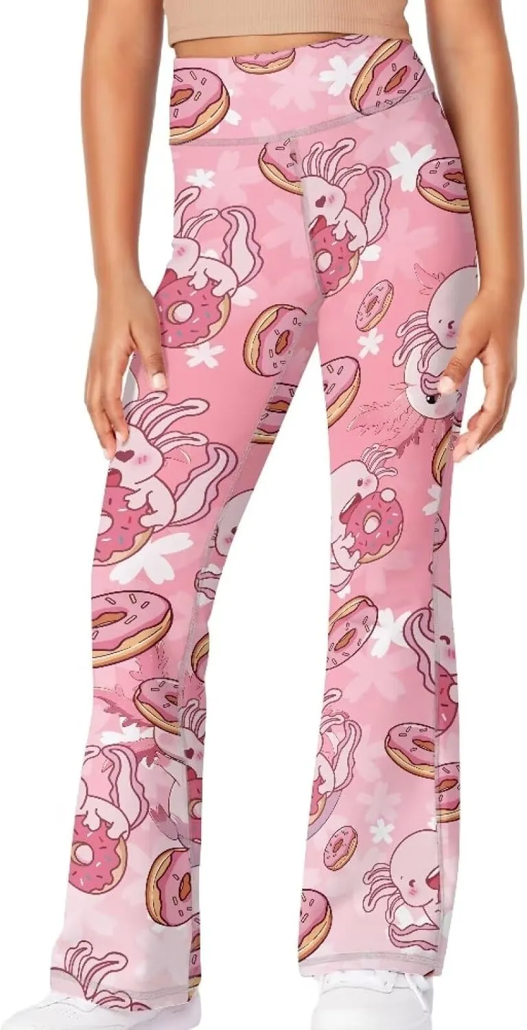 Girl's Flare Leggings High Waisted Bootcut Yoga Pants Kids Dance Bell Bottoms Pants Stretchy Sweatpants