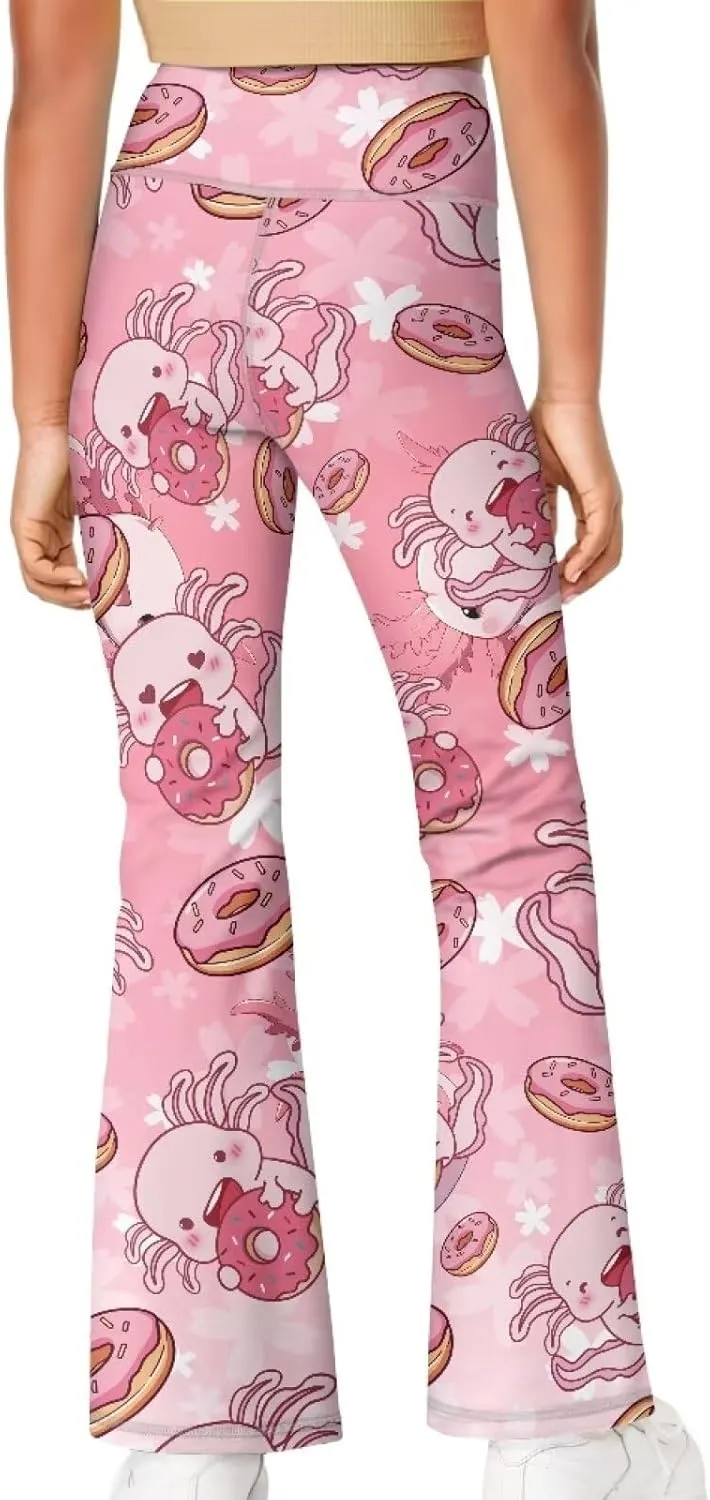 Girl's Flare Leggings High Waisted Bootcut Yoga Pants Kids Dance Bell Bottoms Pants Stretchy Sweatpants