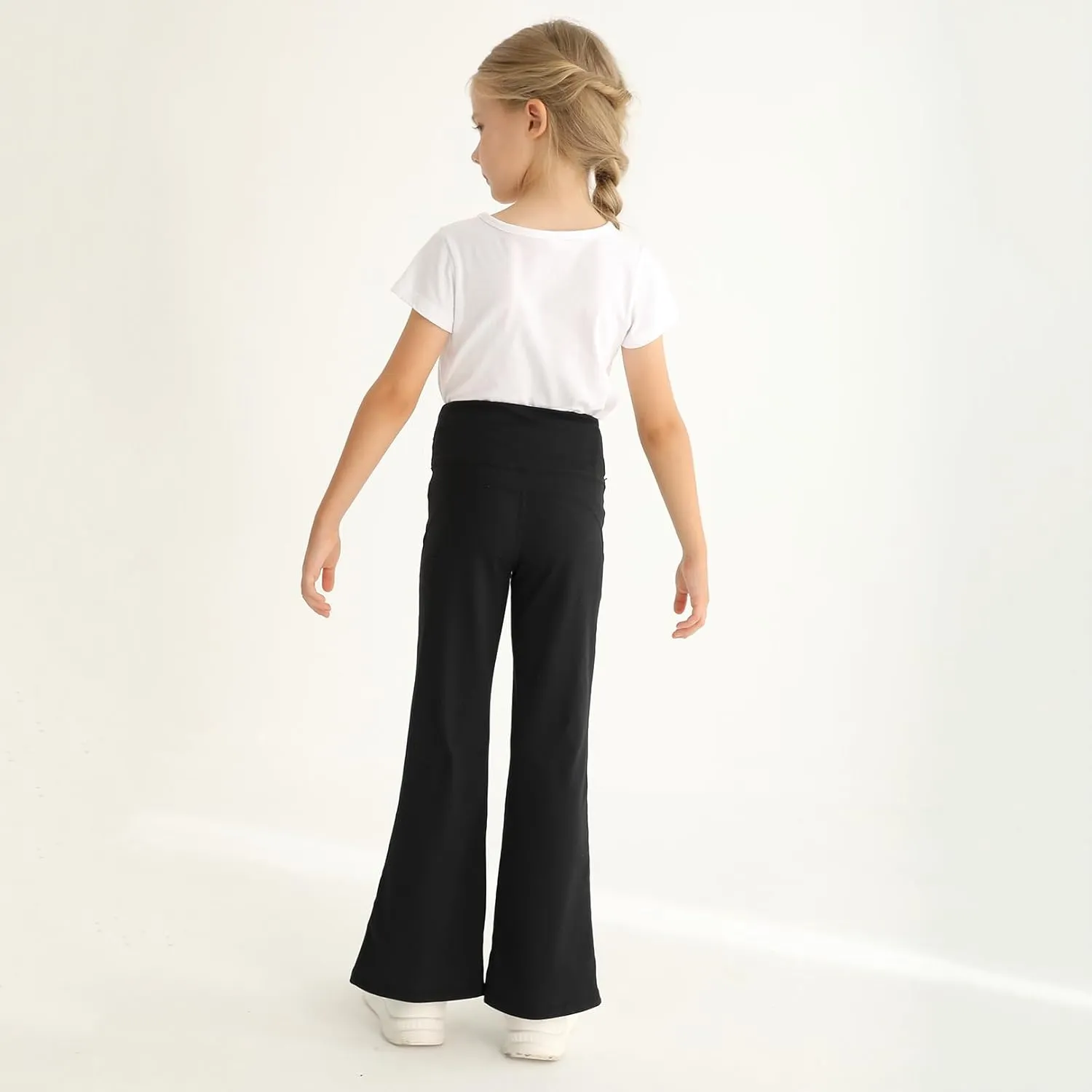 Girls Flare Leggings High Waisted Bootcut Yoga Pants Workout Stretch Bell Bottoms