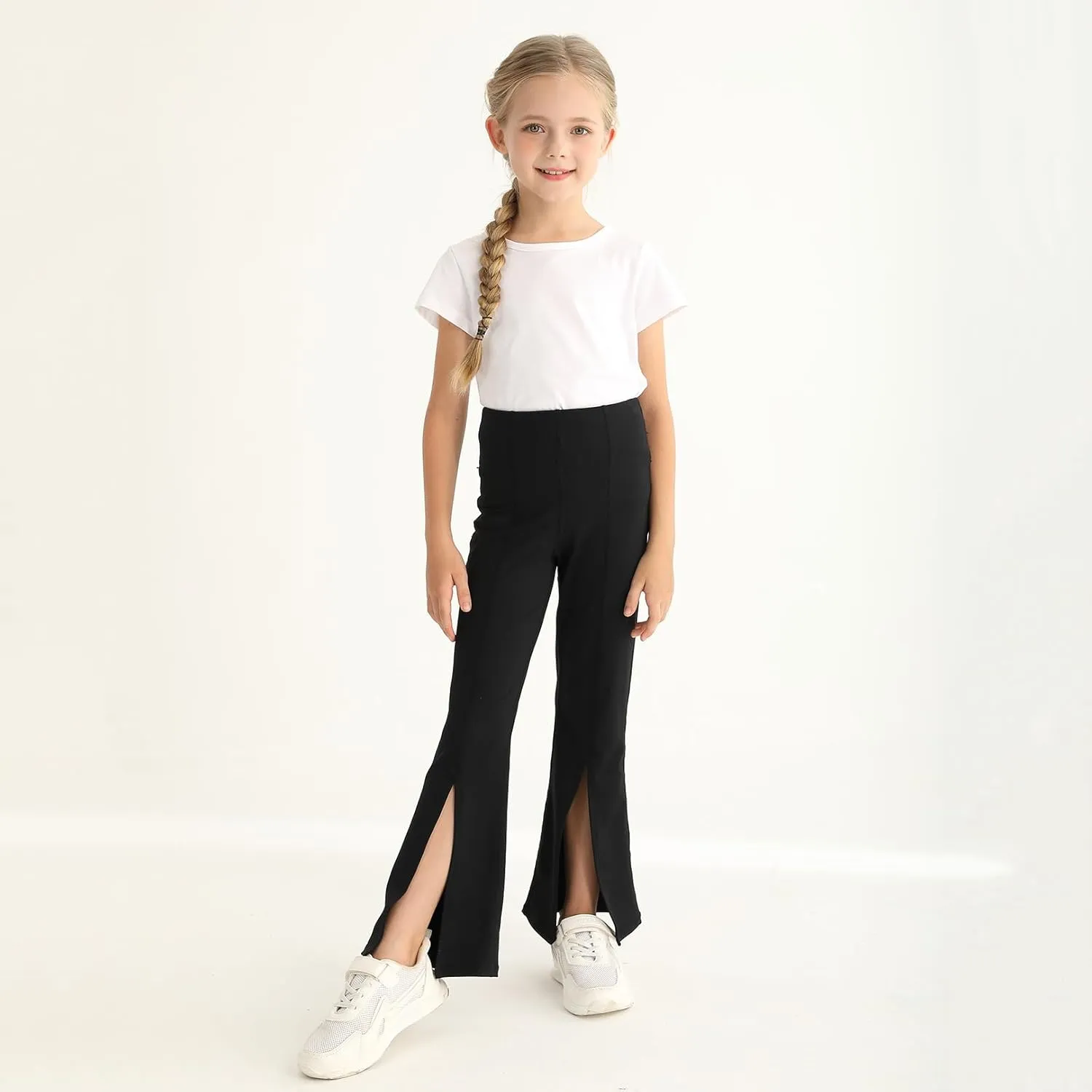 Girls Flare Leggings High Waisted Bootcut Yoga Pants Workout Stretch Bell Bottoms