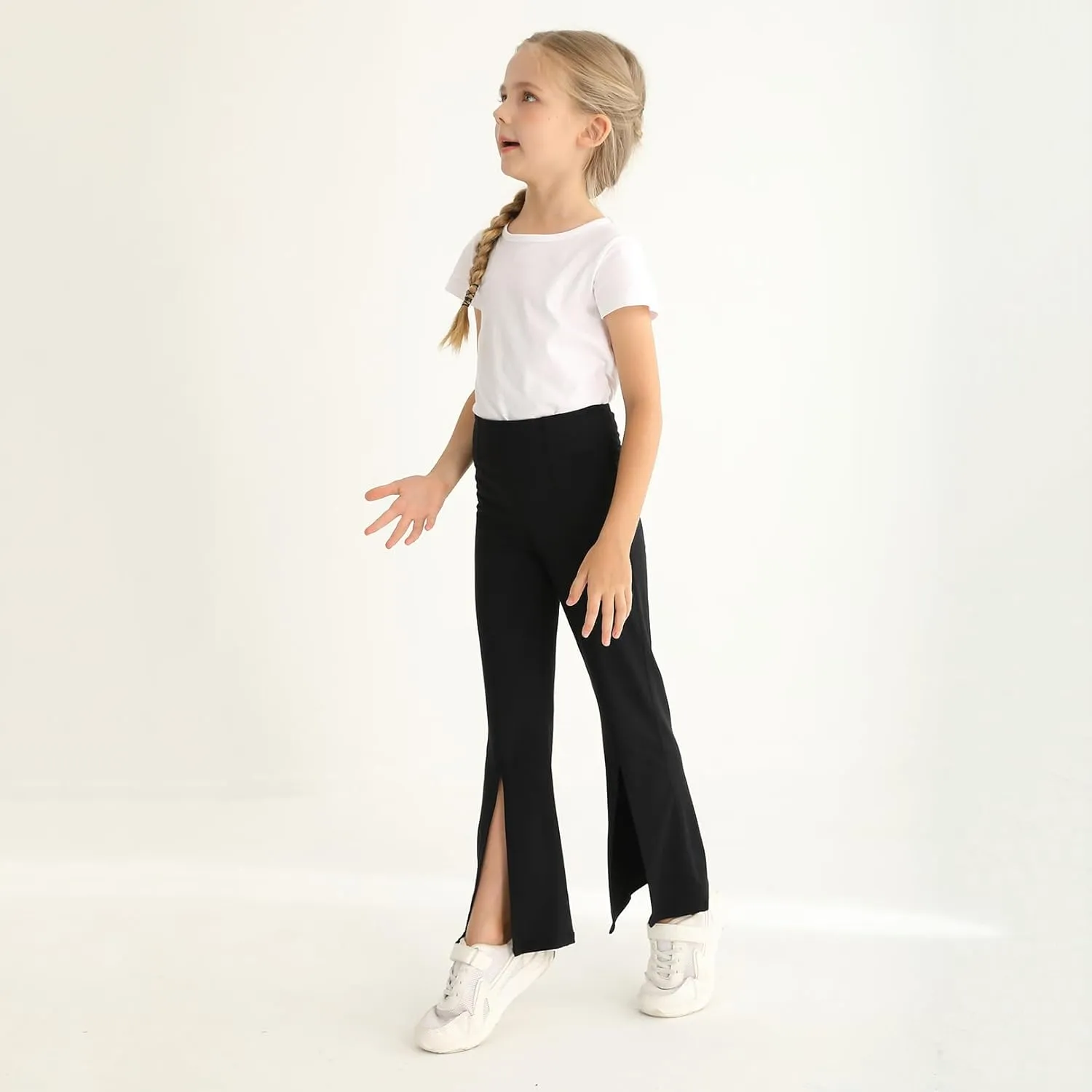 Girls Flare Leggings High Waisted Bootcut Yoga Pants Workout Stretch Bell Bottoms
