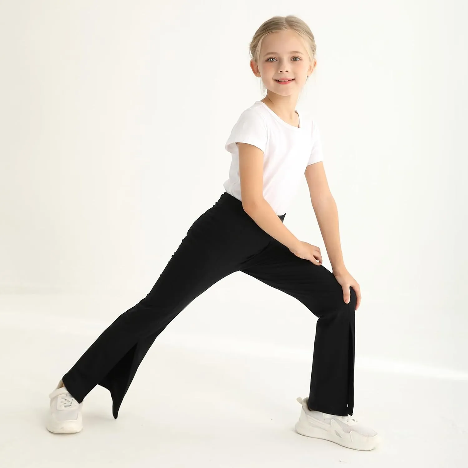 Girls Flare Leggings High Waisted Bootcut Yoga Pants Workout Stretch Bell Bottoms