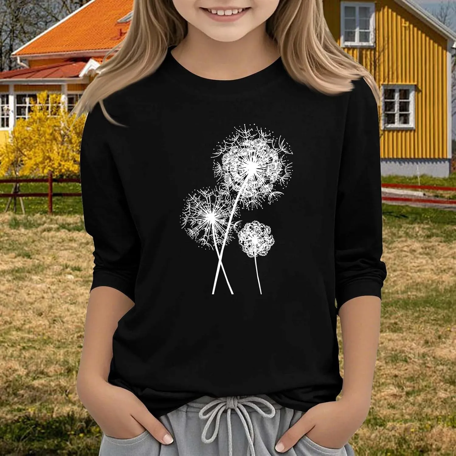 Girls Graphic Tees Short Sleeve Crewneck T Shirts Tween Basic Cotton Tops Blouse Casual Kids Preppy Soft Boy Clothes