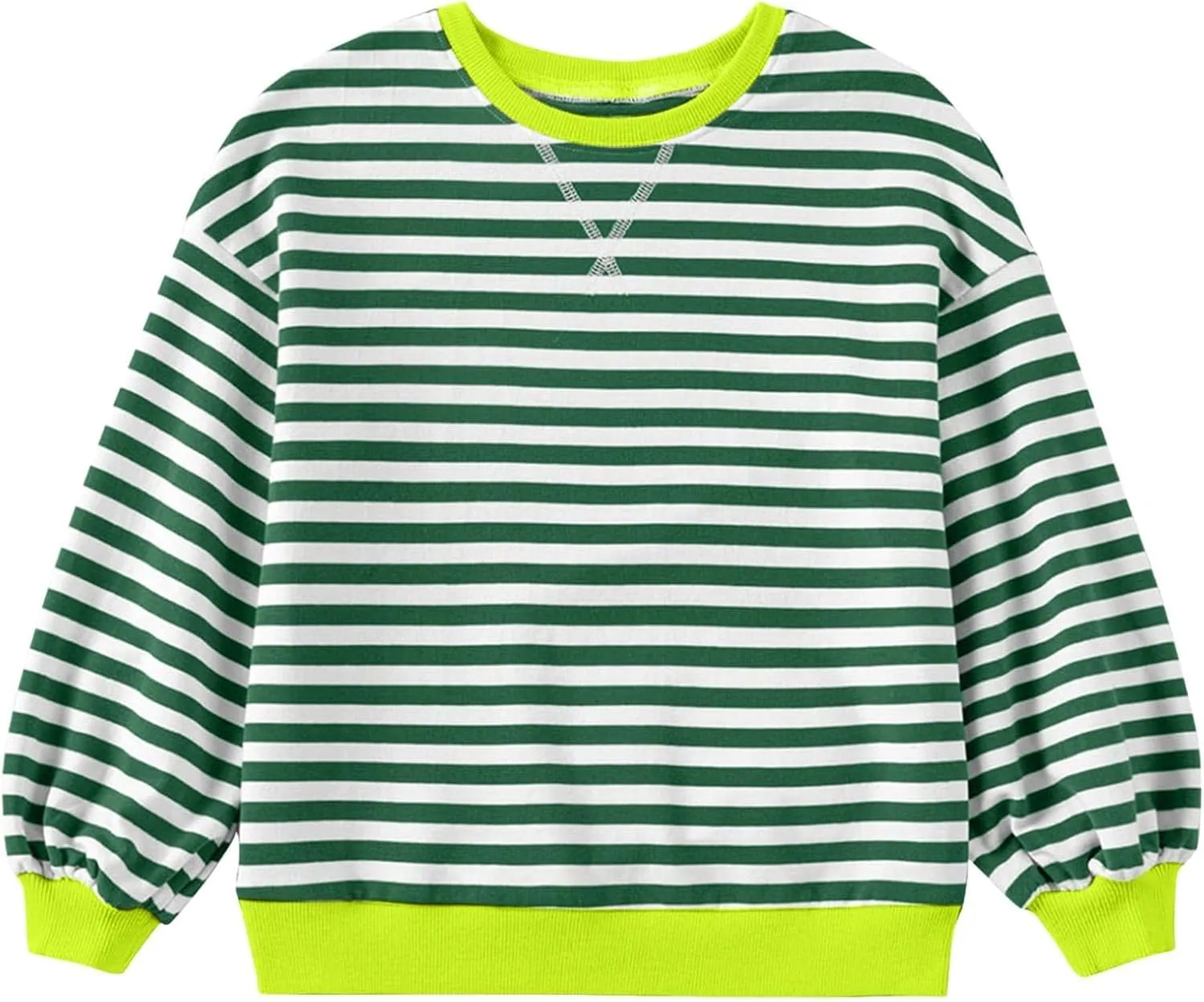 Girls Striped Pullover Toddler Girl Cotton Long Sleeve Oversized Sweatshirt Color Block Fall Winter Clothes Tops