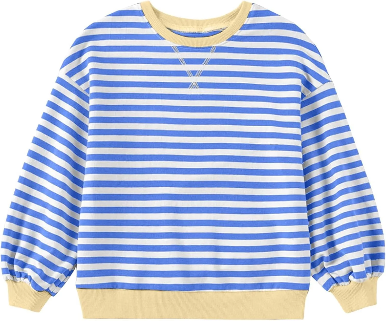 Girls Striped Pullover Toddler Girl Cotton Long Sleeve Oversized Sweatshirt Color Block Fall Winter Clothes Tops