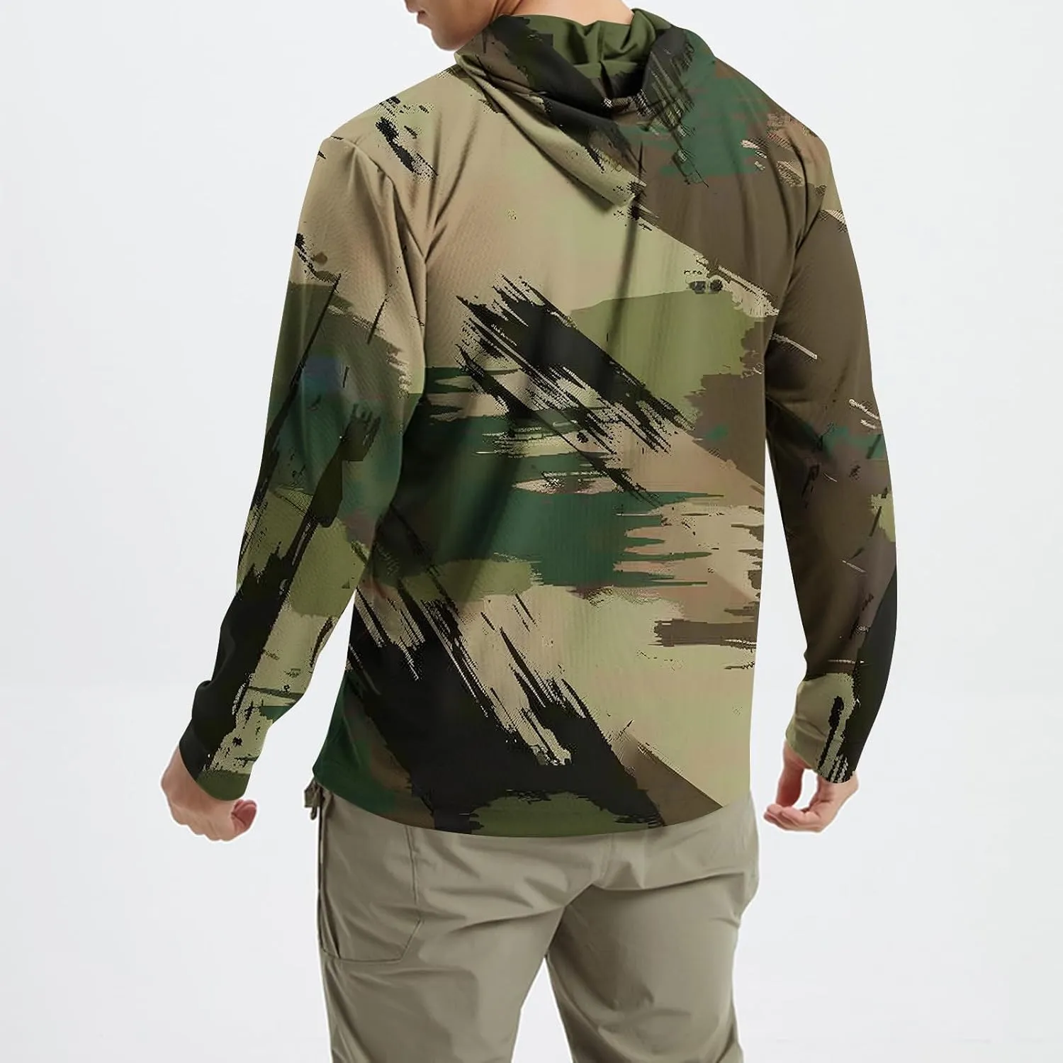 Hoodies for Men Quick Dry UPF 50  UV Sun Protection Shirts Camo Outdoor Long Sleeve Shirts SPF Rash Guard Fishing Shirt
