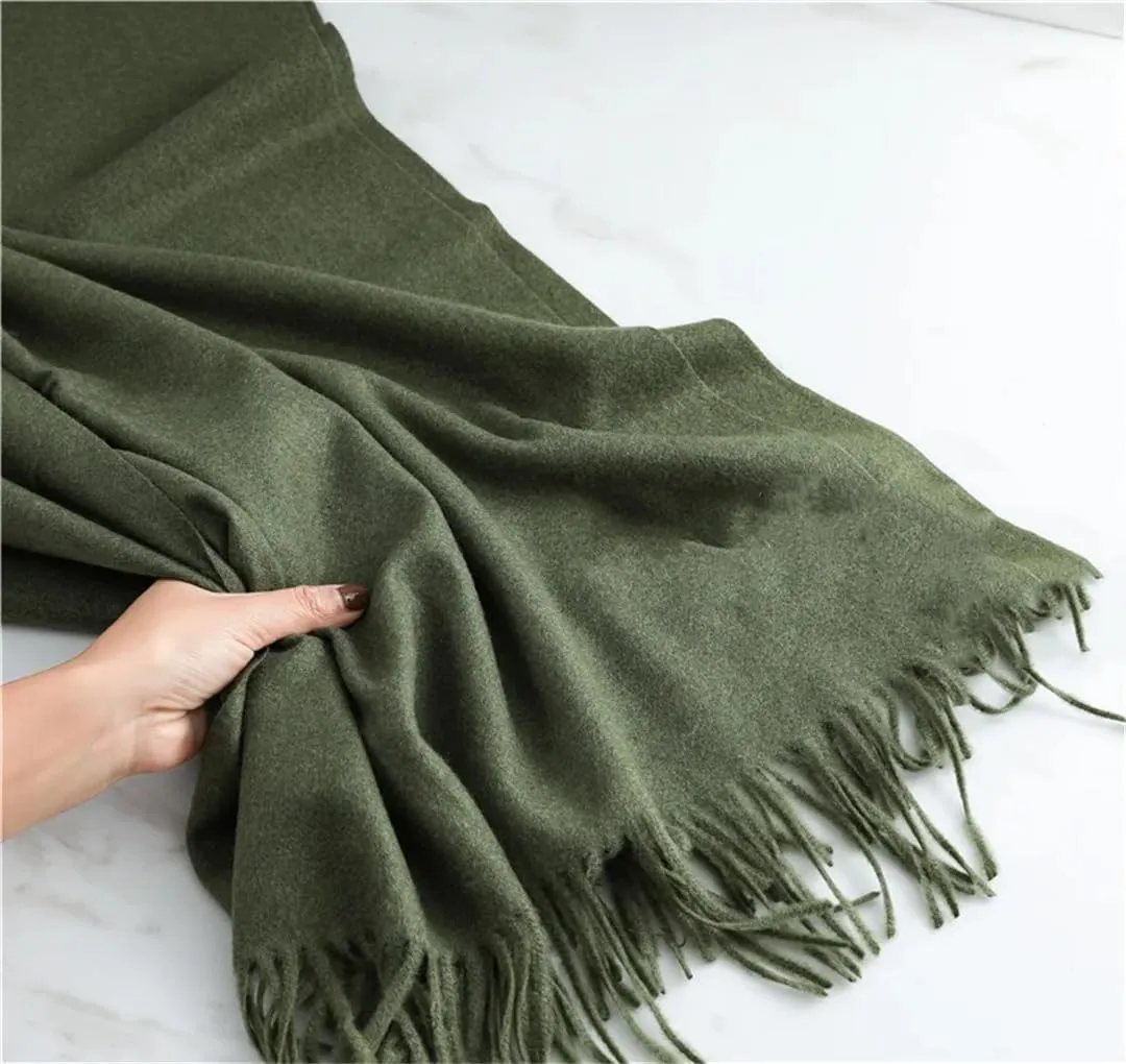 Imitation Wool Shawls Female Pashmina Scarves Oversized Keep Warm Wraps Scarf Women Thickening Cashmere Winter Scarfs