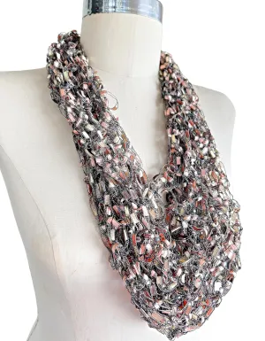 Infinity Scarf, Soft Peach, Yellow, Champagne Handmade Necklace Scarf Infinity Scarf, Loop Scarf Light Weight Scarf, Scarf, Cowl, Fiber Jewelry Single Loop Fashion accessory Made in the USA