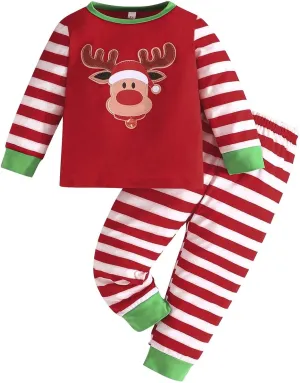 Kids Boys Girls Pajama Sets Christmas 2 Piece Long Sleeve Sleepwear toddler fall clothes boy