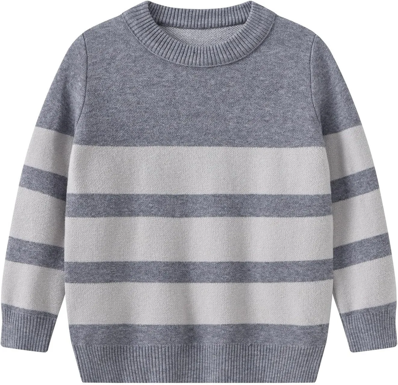 Kids Boys Long Sleeve Sweater Knit Crewneck Pullover Striped Sweater Sweatshirts Pullover Jumper Fall Winter