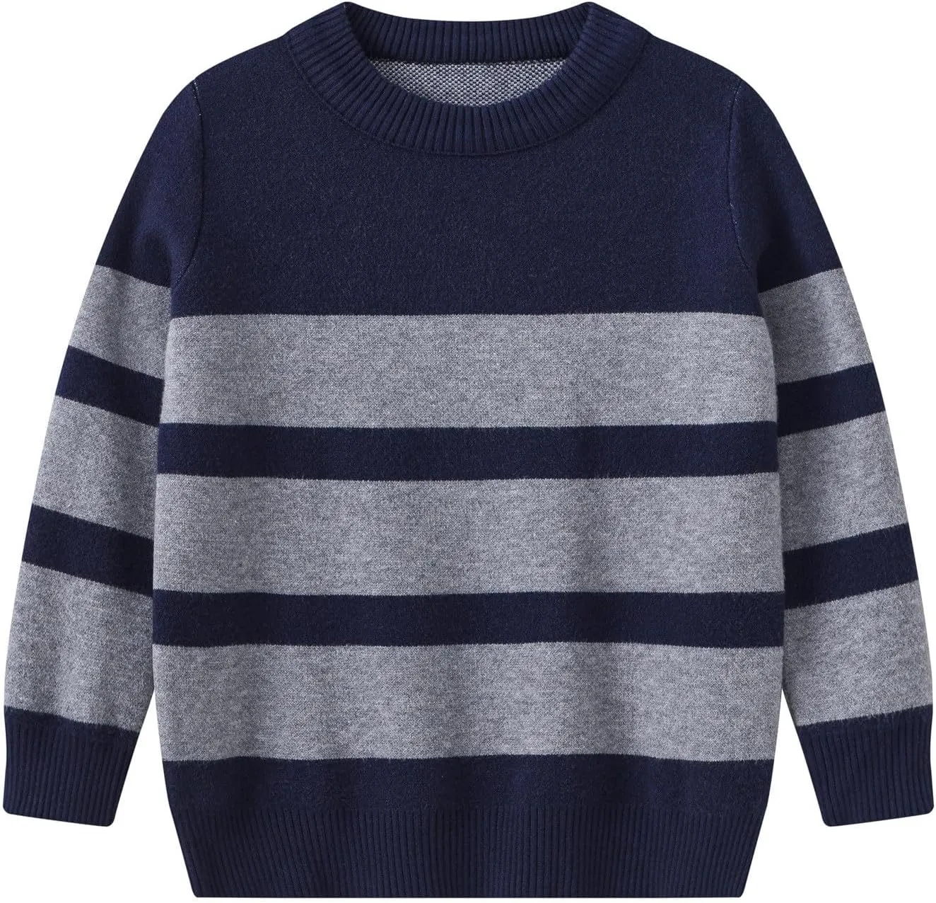 Kids Boys Long Sleeve Sweater Knit Crewneck Pullover Striped Sweater Sweatshirts Pullover Jumper Fall Winter