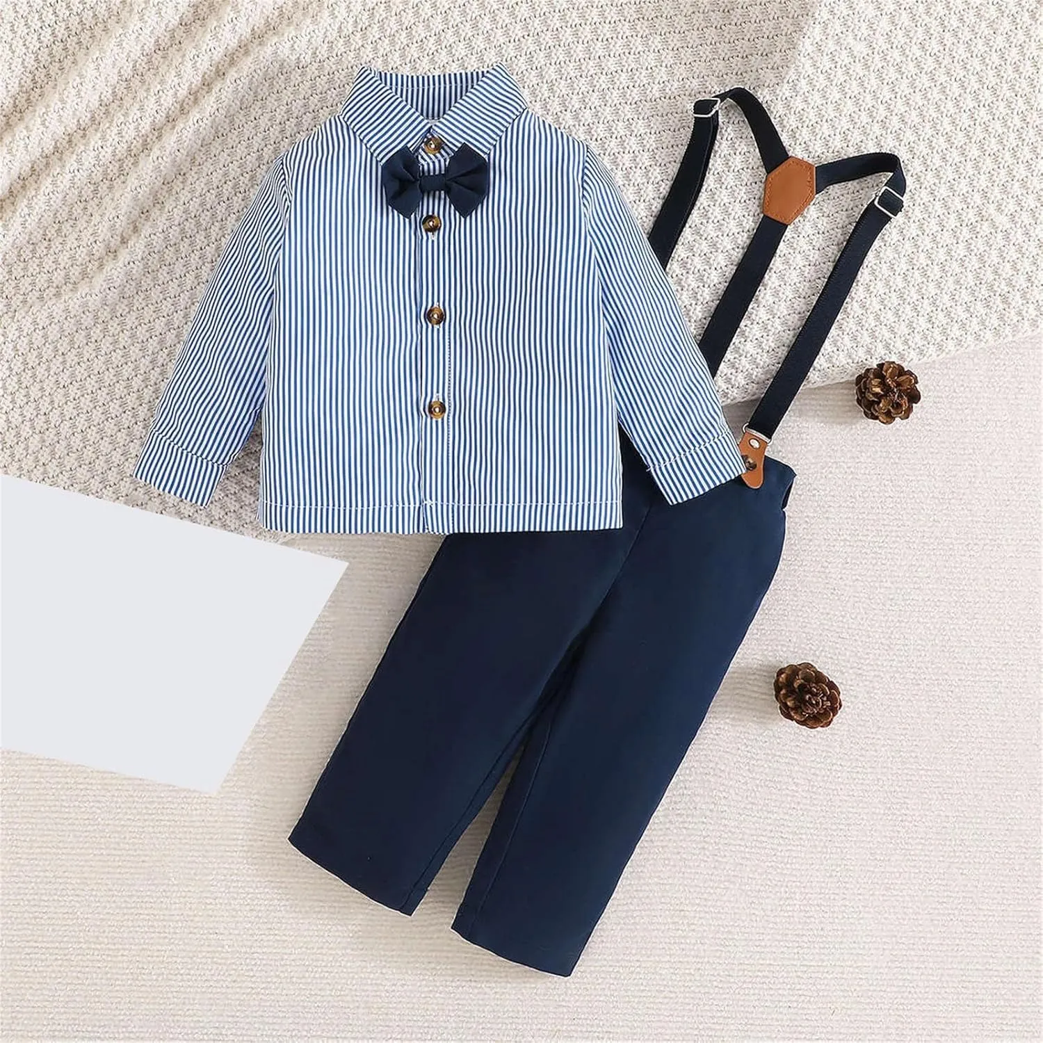 Kids Outfit Soft Cotton Warm Crewneck Long Sleeve Standing Collar Striped Boy Winter Clothes Size 5 Baby Boy Outfits