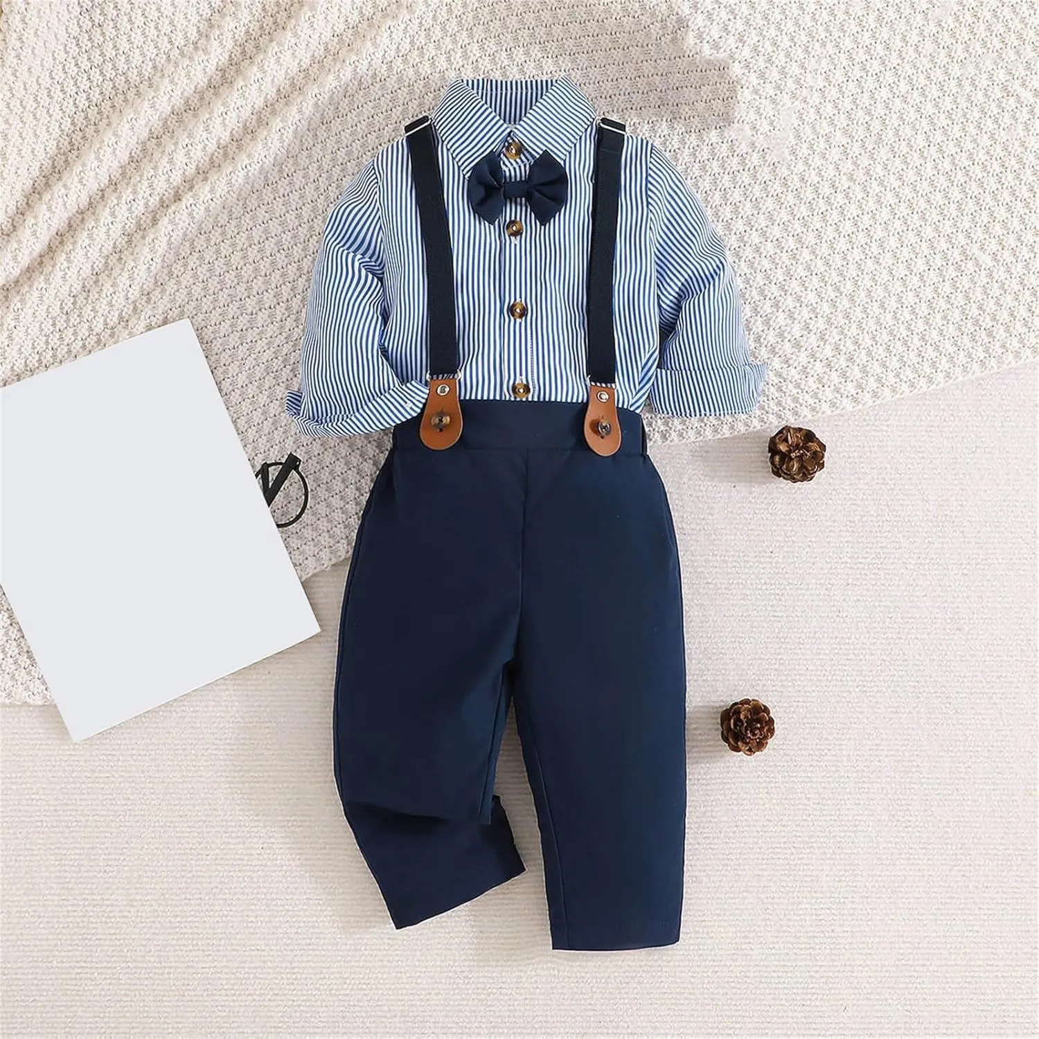 Kids Outfit Soft Cotton Warm Crewneck Long Sleeve Standing Collar Striped Boy Winter Clothes Size 5 Baby Boy Outfits