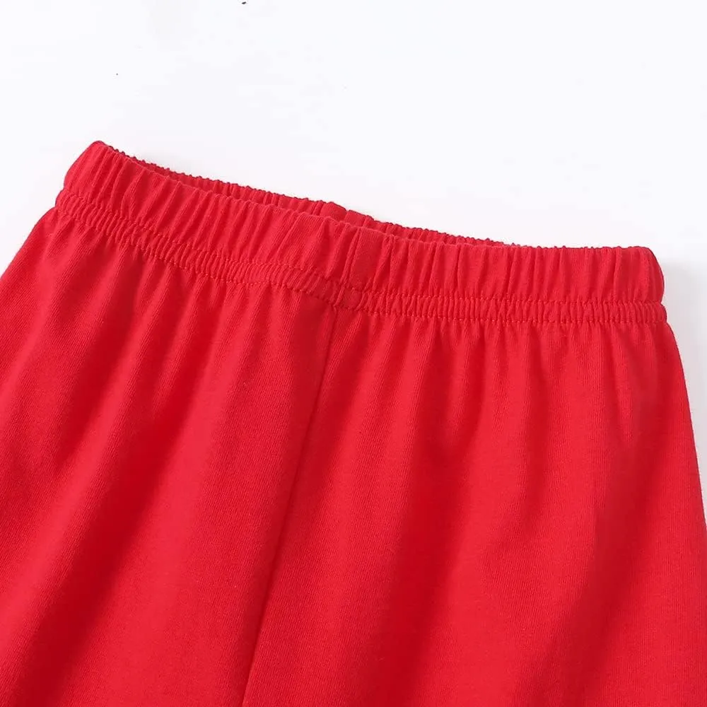 Kids Tales Girls Boys Button-Down Pajamas Set Toddler Christmas Sleepwear Red Long Sleeve Shirt Tops   Pants Nightwear PJS