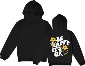 Kids Toddler Girl's Cartoon Letter Graphic Hoodie Drop Shoulder Long Sleeve Pullover Sweatshirt Y2K Hoodie Top