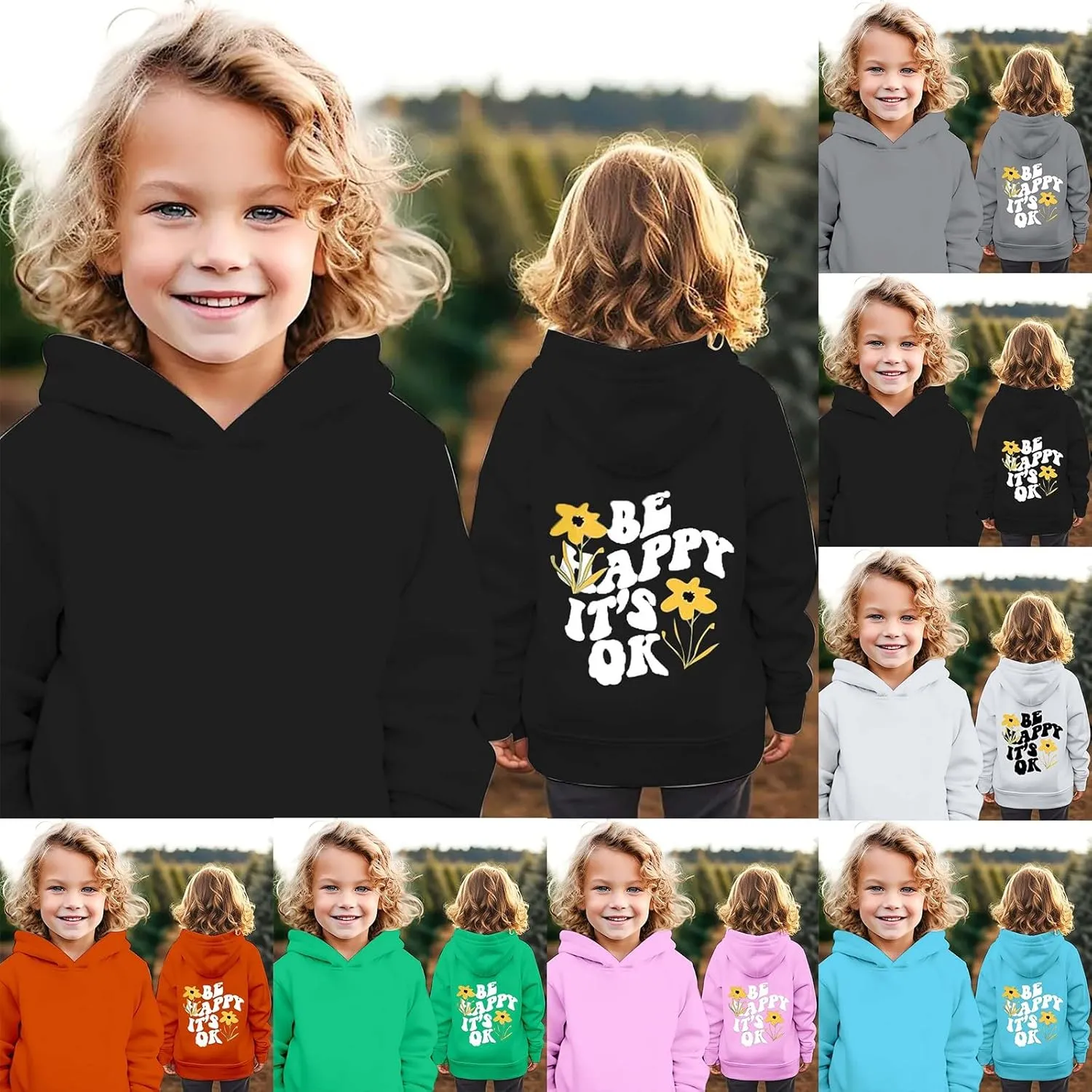 Kids Toddler Girl's Cartoon Letter Graphic Hoodie Drop Shoulder Long Sleeve Pullover Sweatshirt Y2K Hoodie Top
