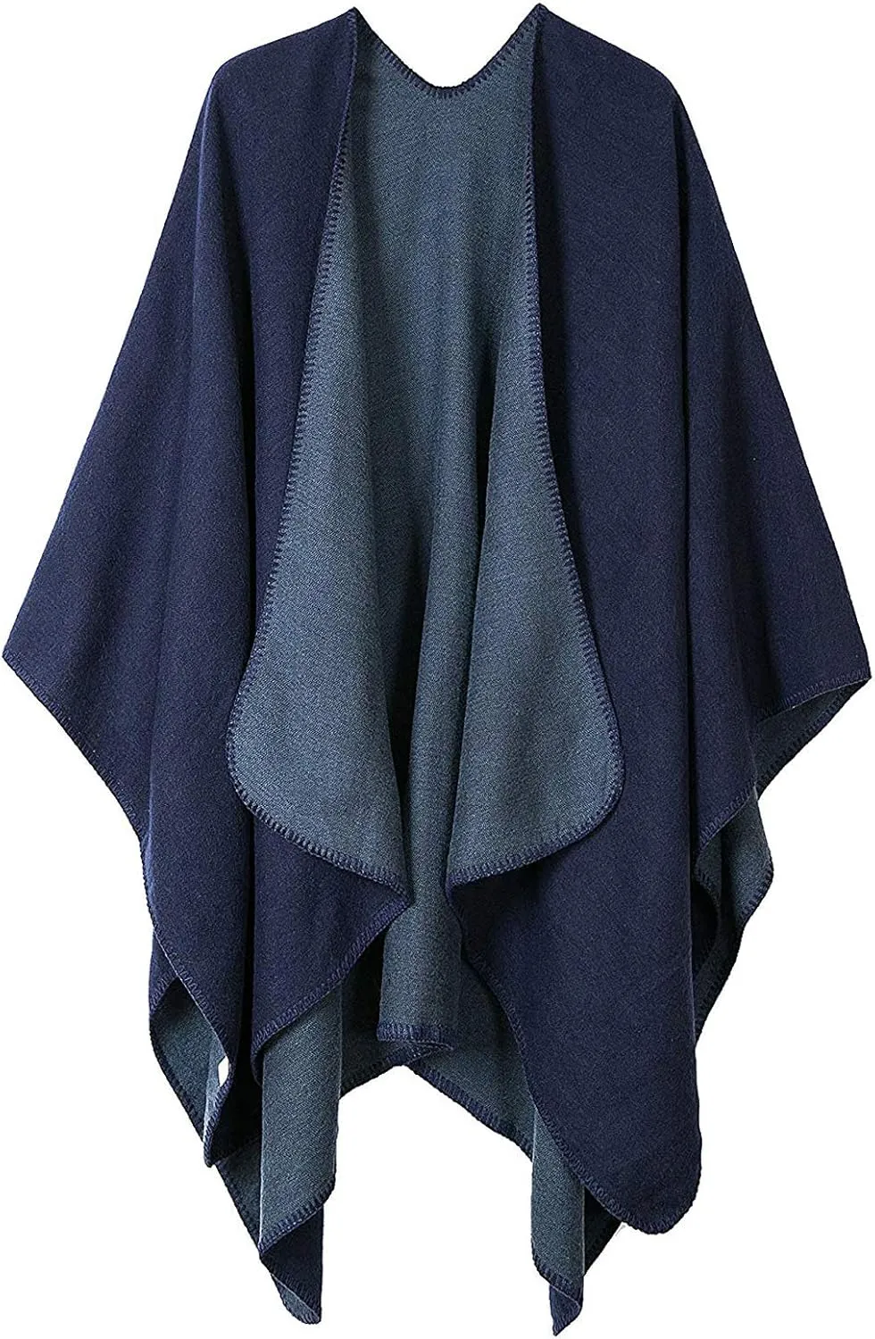 KirGiabo Women's Plaid Sweater Poncho Cape Coat Open Front Blanket Shawls and Wraps