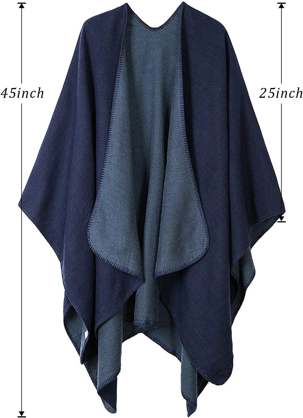 KirGiabo Women's Plaid Sweater Poncho Cape Coat Open Front Blanket Shawls and Wraps