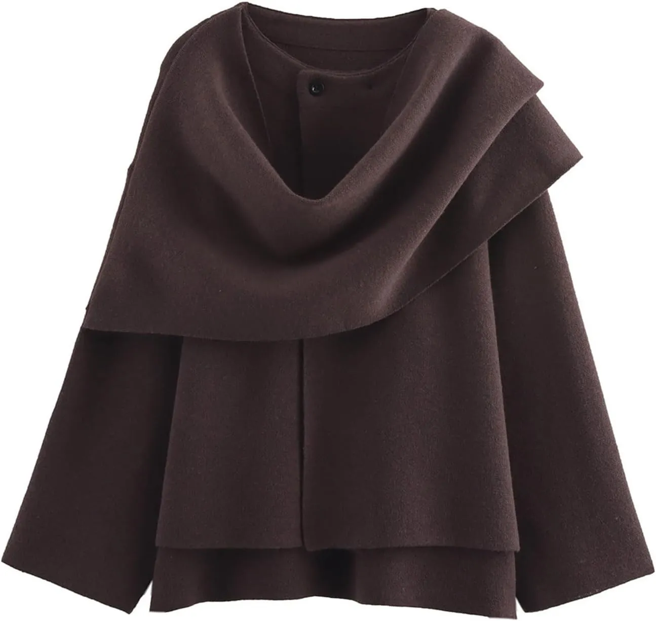 Kissonic Women's Oversized Scarf Jacket Shawl Wraps Knit Long Sleeve Button Winter Peacoat