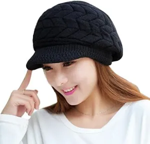 Ladies Chemo Headwear Newsboy Cap for Women Cabbie Summer Hats Head Coverings Sun Hat 50 UPF Hair Loss with Visor