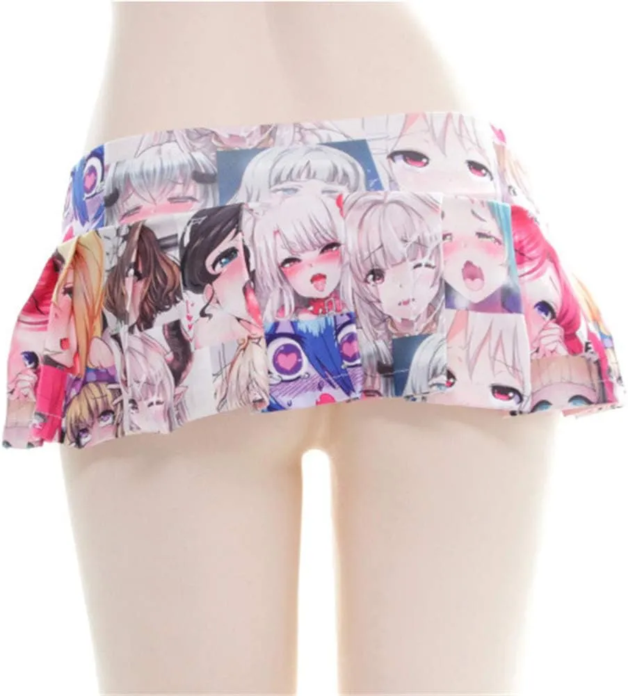 Lichma Mini Skirt,Women Sexy Cosplay Japanese Schoolgirls Anime Print Pleated Skirt Lingerie Sleepwear Nightwear
