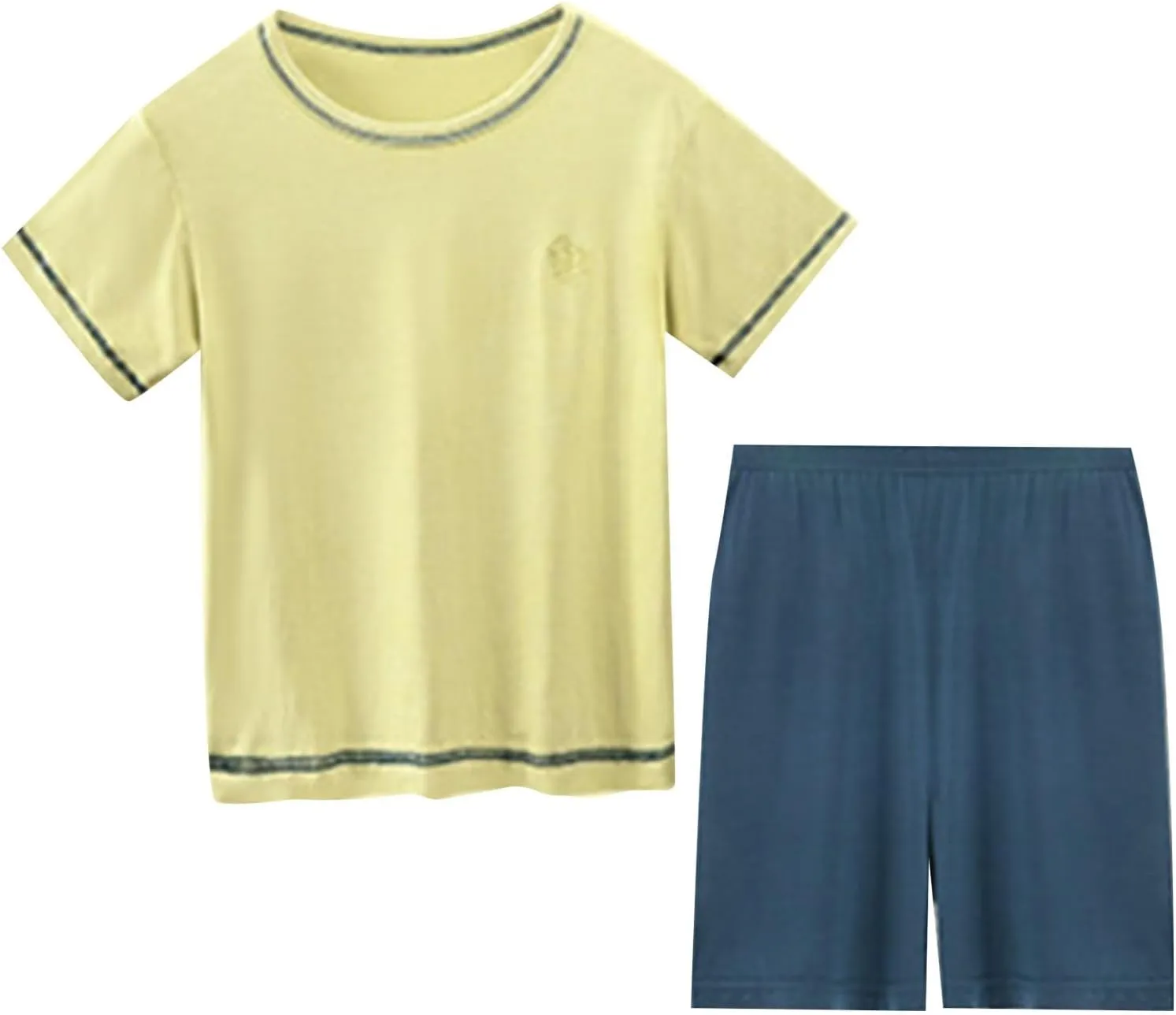 Little Boys Short Sleeve Pajamas Summer Sleepwear Set 2Pcs Shirts Top Shorts Casual Soft Comy js (Green, 18-24 Months)