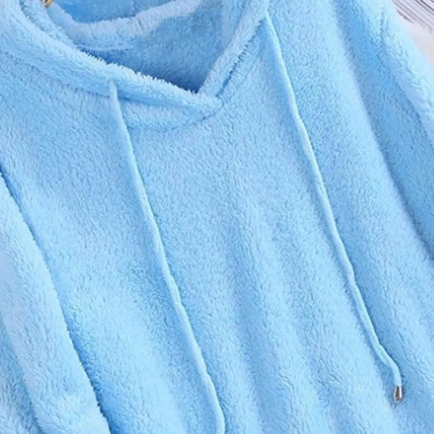 Lu's Chic Women's Sweatshirt Sherpa Fleece Hoodie Oversized Pullover Fuzzy Pajama Tops