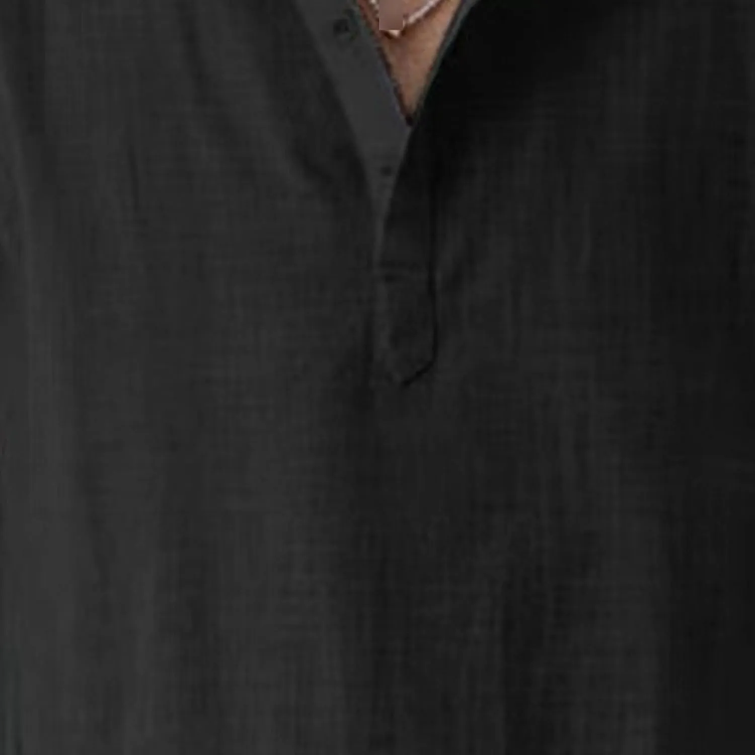 Maiyifu-GJ Men's Linen Stand Collar Long Sleeve Shirt Cotton Hippie Beach Breathable T Shirt Casual Lightweight Loose Shirt