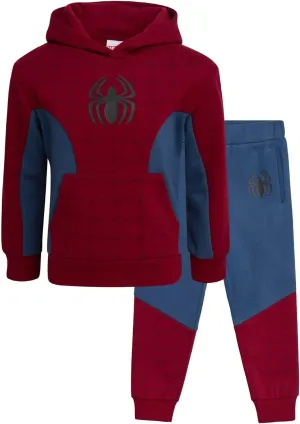 Marvel Boys Sweat Suit Set - 2 Piece Captain America Spiderman Fleece Pullover Graphic Hoodie and Sweatpants for Boys (3T-7)