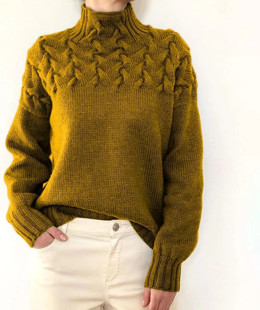 Melliflo Womens Sweater Casual Long Sleeve Turtleneck Cable Knit Sweater Warm Tops Loose Jumper Tops