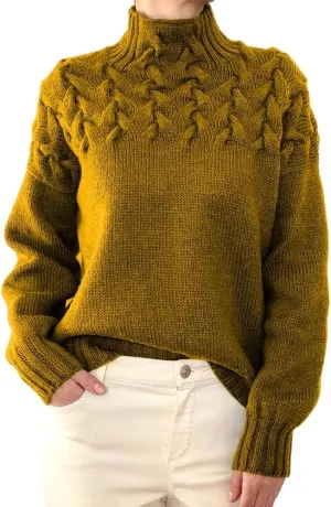 Melliflo Womens Sweater Casual Long Sleeve Turtleneck Cable Knit Sweater Warm Tops Loose Jumper Tops