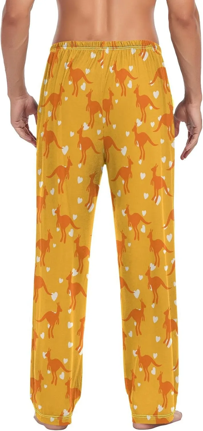 Men's Pajama Pants Soft Comfy Kangaroo Sleep Lounge Pants Pjs Bottoms with Pockets