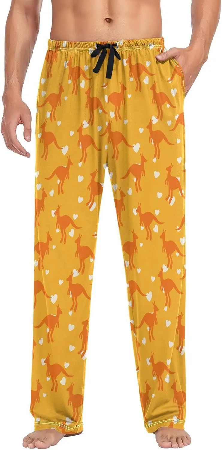 Men's Pajama Pants Soft Comfy Kangaroo Sleep Lounge Pants Pjs Bottoms with Pockets