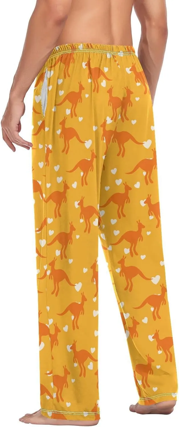 Men's Pajama Pants Soft Comfy Kangaroo Sleep Lounge Pants Pjs Bottoms with Pockets