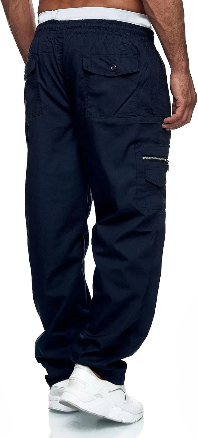Mens Sweatpants with Pockets Big and Tall Fleece Cargo Sweatpants Stretch Elastic Running Athletic Sports Pants Casual