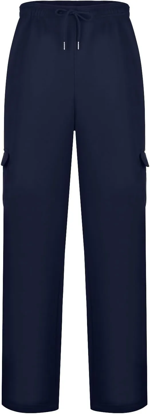 Mens Sweatpants with Pockets Big and Tall Heavyweight Cargo Fleece Sweatpants Stretch Elastic Waist Jogger Baggy Sports